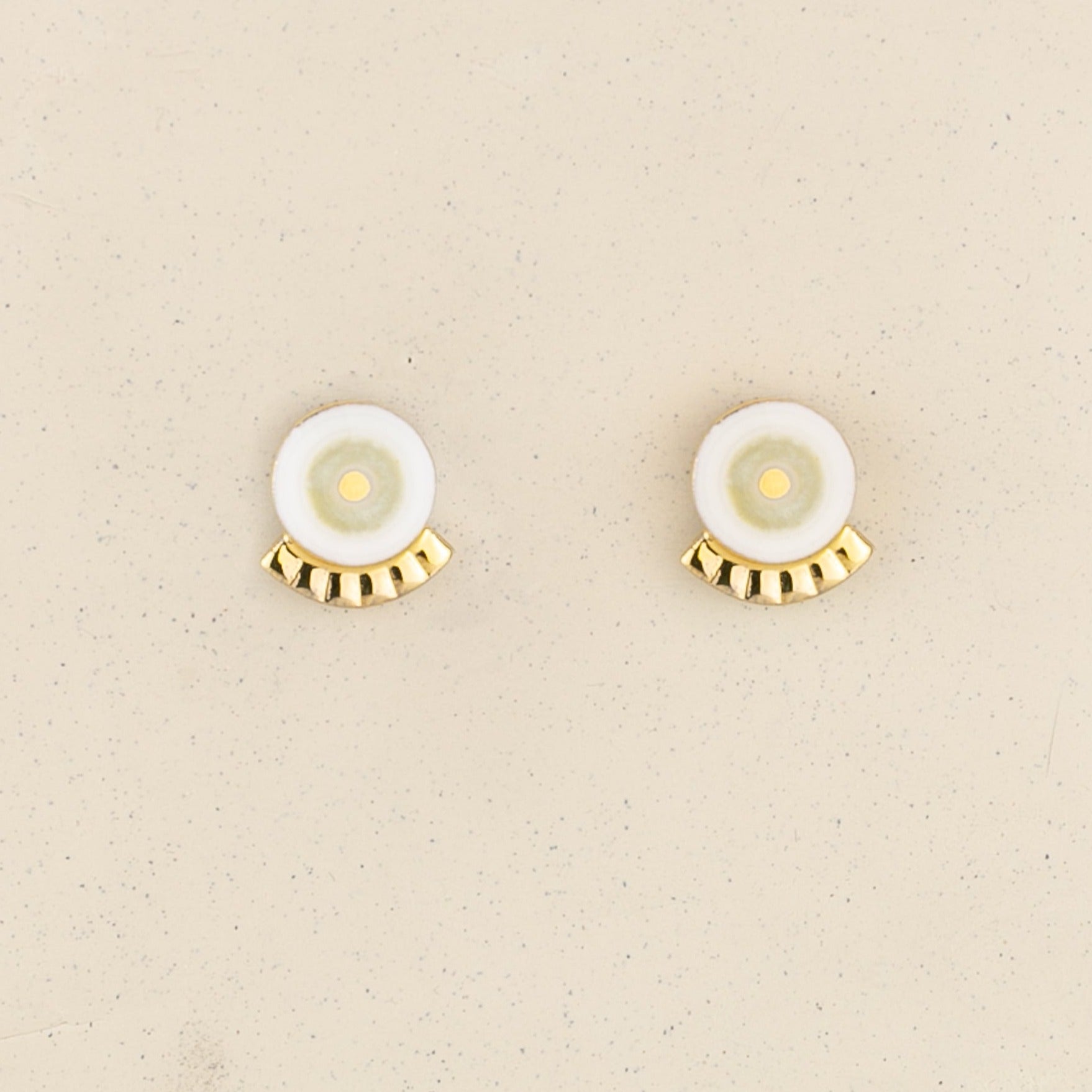 Golden Orb Stud Earrings