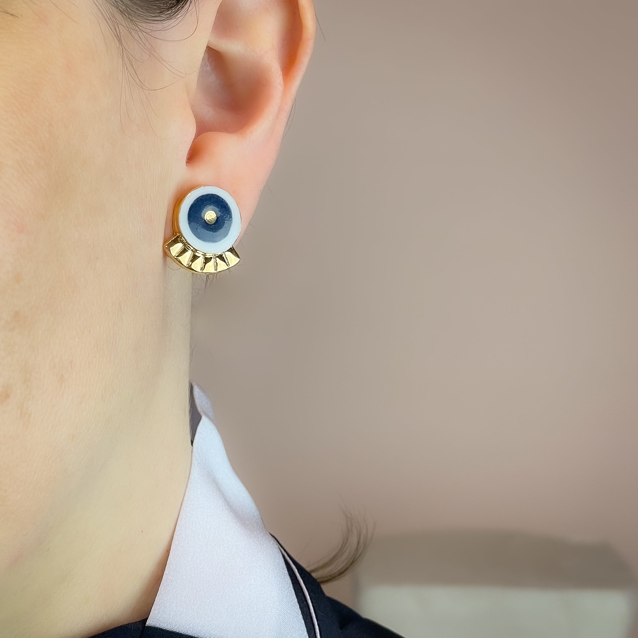 Golden Orb Stud Earrings