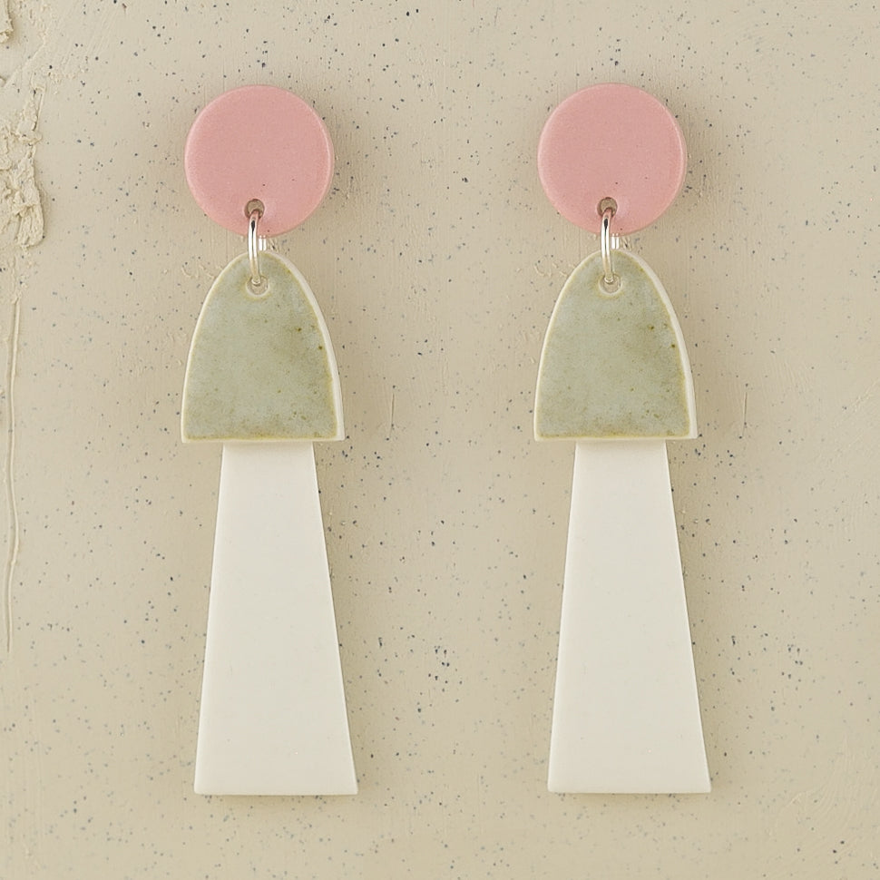 Big Porcelain Tassel Earrings