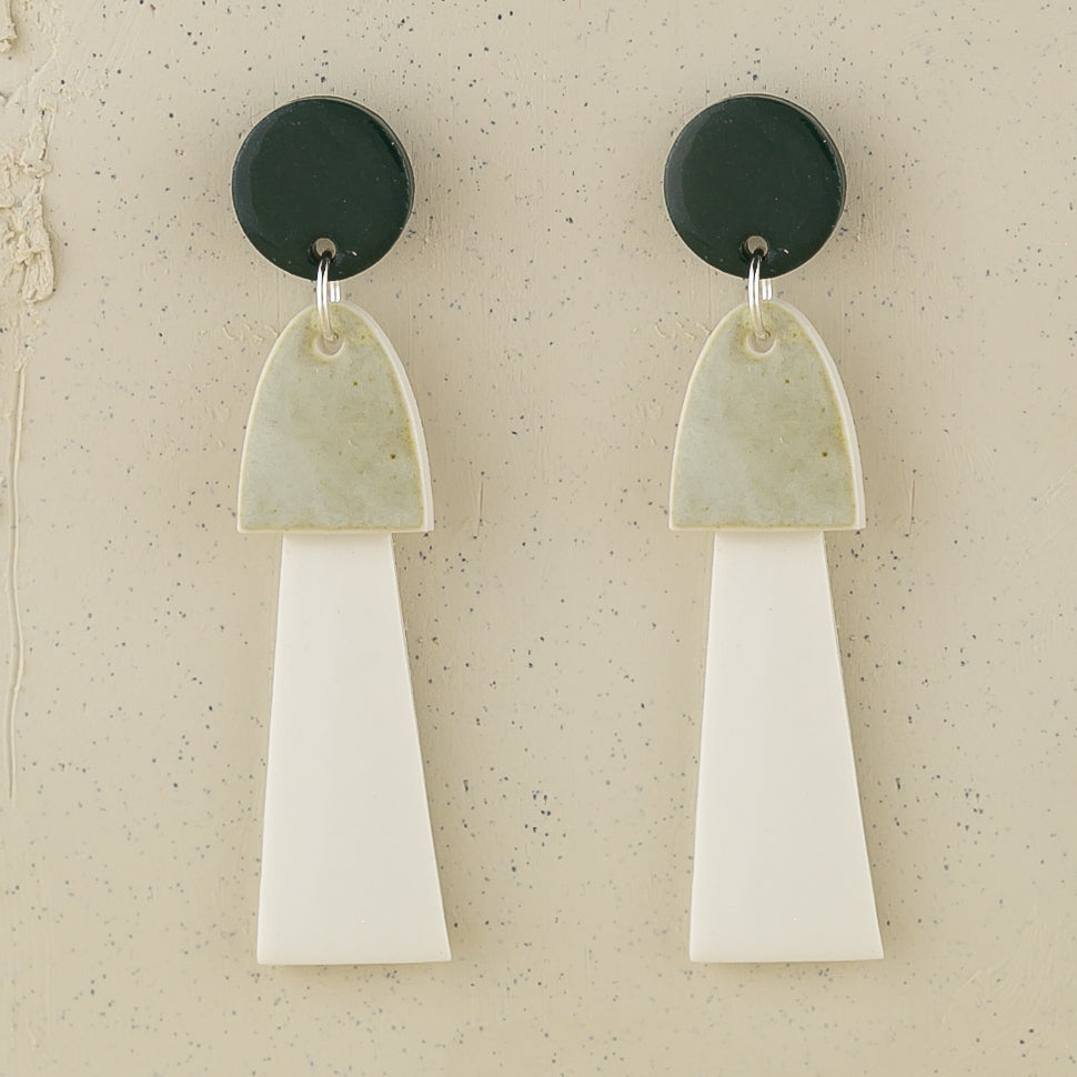 Big Porcelain Tassel Earrings