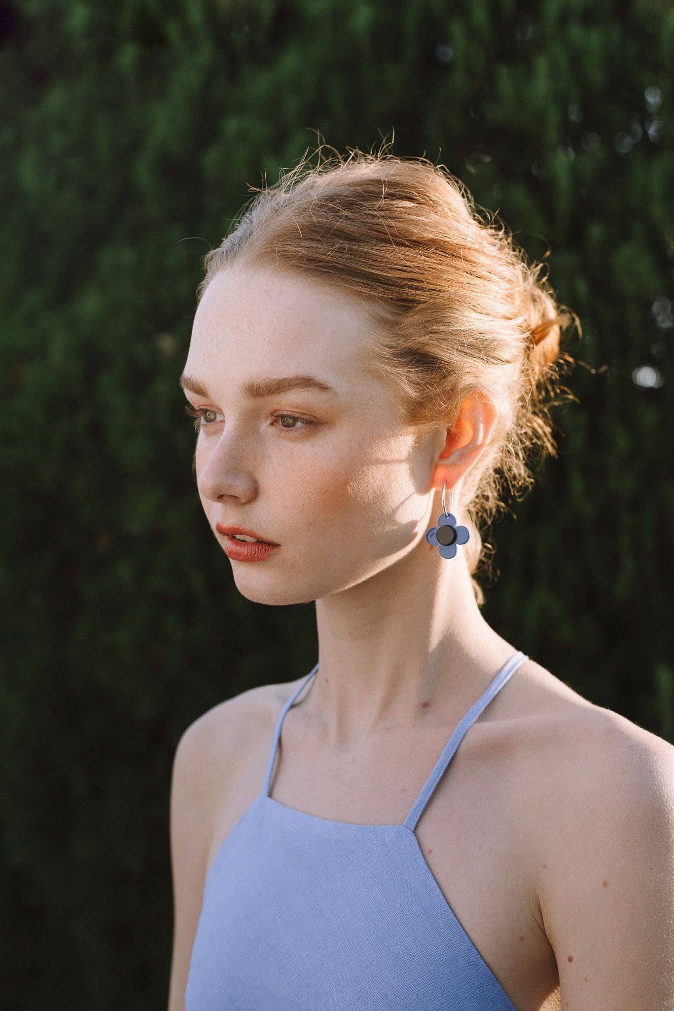 Flower Hoop Earrings