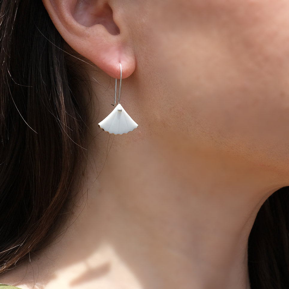 Small Gingko Drop Earrings