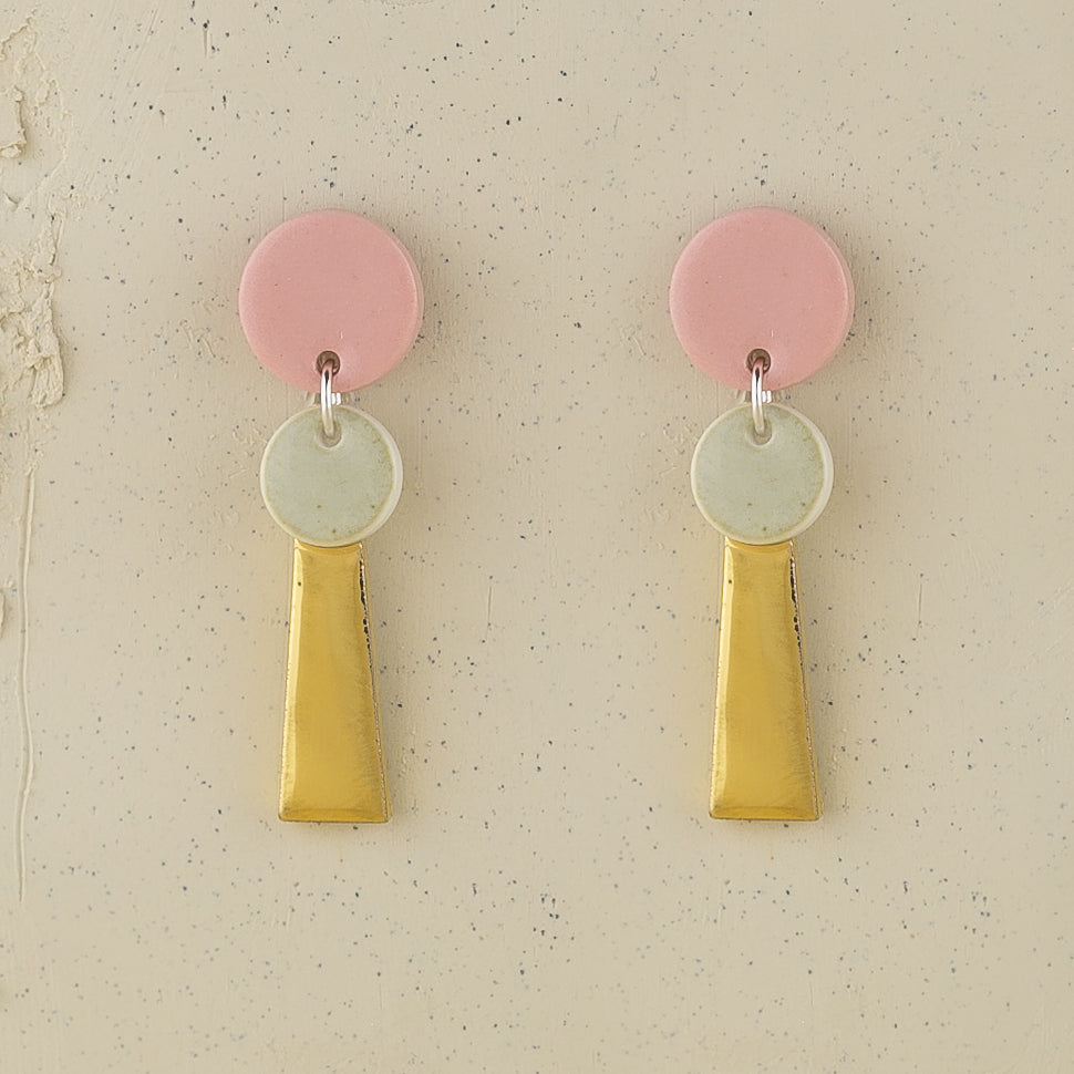 Small Porcelain Tassel Earrings